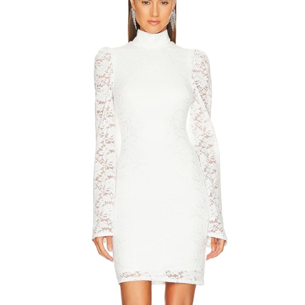 CAROLINE CONSTAS Kennedy Mini Dress in White size large